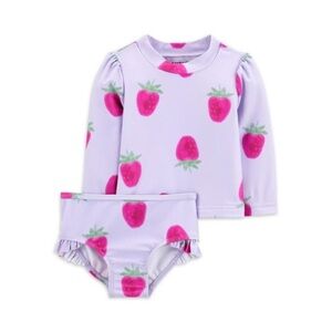 Carter's Pink Strawberry Swim Rashguard Set